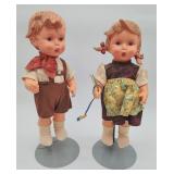 Hummel vinyl dolls on stands