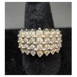 Fine sterling silver & diamond ring