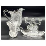 Lot vintage crystal & glass