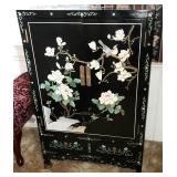 Asian laquered cabinet 40.5"h x 26w x 12d