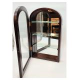 Dome top wall curio mahogany finish