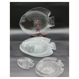 Lot Arcoroc France glass fish plates