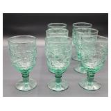 Lot 7 Orchard glass goblets 7 in