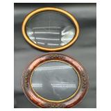 Two vintage picture frames 1 w convex glass