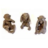 Resin hear no evil monkeys