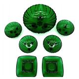 Forest green glassware group