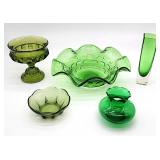 Green glassware lot