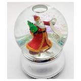Towle silverplate Santa musical snow globe