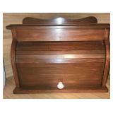 Pine rolltop bread box