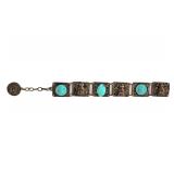 Unique Egyptian style bracelet w turquoise accents
