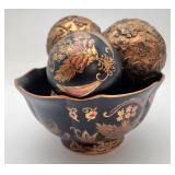 Decorative bowl w resin balls