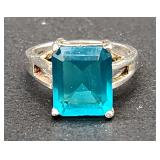 Sterling silver ring blue stone