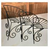 3 wrought iron corner shelves