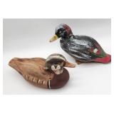 2 vintage composite ducks