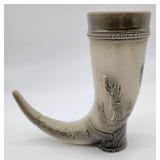 Vintage German beer horn signed