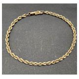 14k gold rope bracelet