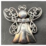 Sterling silver angel brooch