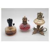Petite vintage oil lamps no shades