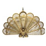 Brass fan style fireplace screen