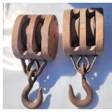 2 barn pulleys good shape