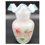 Swirled cased glass vase