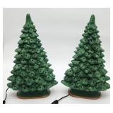 2 unique ceramic Christmas trees B