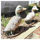 Vintage concrete ducks good shape