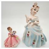 Vintage birthday girl & dancing lady figurines