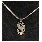 Sterling silver bird pendant & chain
