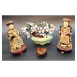 Mini jade tree & Asian figures
