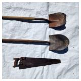 2 shovels & a hand saw