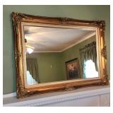 Large gold framed mirror 32"h x 44w