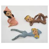 Vintage handmade ceramic fairies
