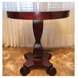 Vintage pedestal side table 29.5"h x 26" dia.