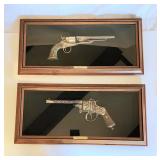 Vintage framed 3d pistols