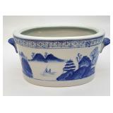 Blue white planter