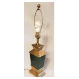 Unique green leather & brass lamp
