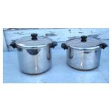 2 Revereware 8 qt. Copper bottom pots