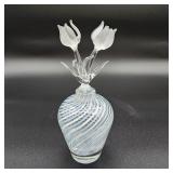 Unique swirl glass perfume with tulip stopper