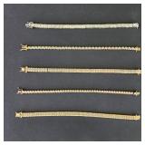 4 gold over sterling 7" bracelets
