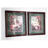 Pair framed cherub prints