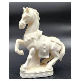 Small white bone china horse