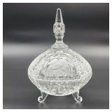 Lead crystal footed candy dish