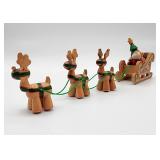 Dakin wooden Santa & sleigh