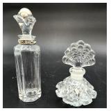 2 crystal perfume bottles