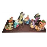 Grandeur Noel porcelain nativity w acrylic display
