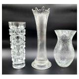 Three vintage glass vases