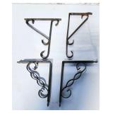 Wrought iron shelf brackets