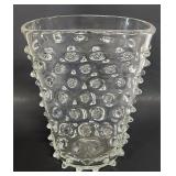 Vintage glass hobnail vase