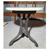 Unique antique cast iron side table porcelain top